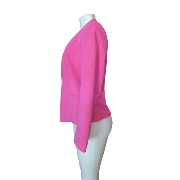 Vintage Chaus Fuchsia Hot Pink Clp Closure Long Sleeve Blazer Jacket in Size 6 - Picture 3 of 5
